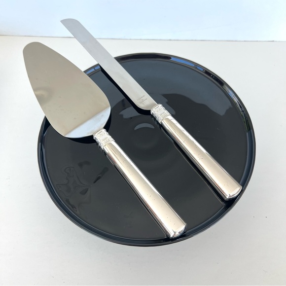 VERA WANG Wedgwood With Love 2pc Stainless Silver Sever Cake Knife Serving Set - Picture 16 of 16